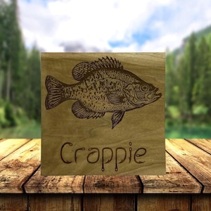 Crappie Fish Engraved Wood Sign - Fishing Decor - Cabin