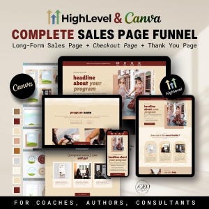 Modèle complet d&#39;entonnoir de vente GoHighLevel pour les entraîneurs, les auteurs et les consultants