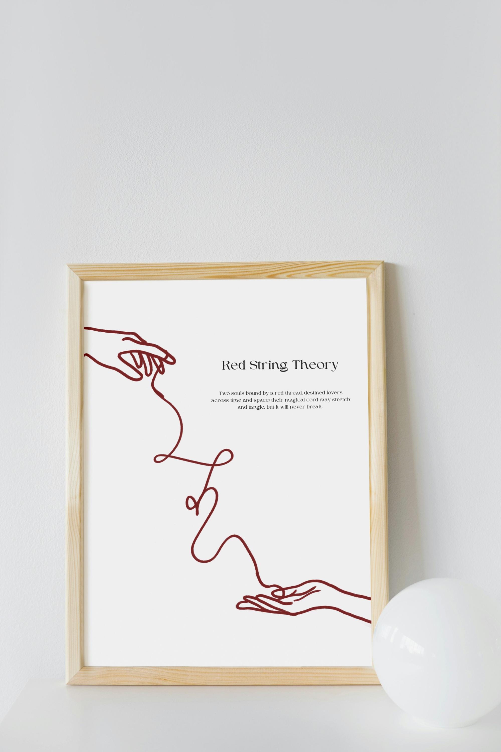 Red String Theory Trendy Valentines Poster Hand Drawn Style Print ...