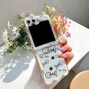 Clear Patterned Case for Samsung Galaxy Z Flip 3 4 5 6 – Transparent Luxury Folding Cover with Sleek Modern Style and Durable Design