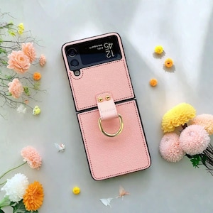 Custodia in pelle PU retrò con fibbia ad anello per Samsung Galaxy Z Flip 1 2 3 4 5 – Custodia protettiva antiurto ed elegante