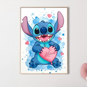 Personalized Stitch Print • Lilo & Stitch Nursery Decor • Wall Art • Girls' Room Poster - DIGITAL PRINT