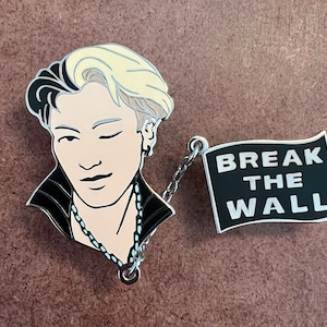 Ateez Hongjoong Hongruella enamel pin and chain