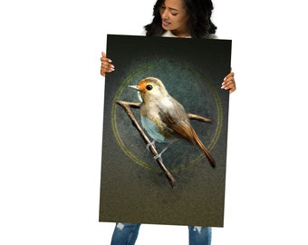 Illustrated Rufous-Browed Flycatcher Bird Poster - Home Decor Wall Art Print