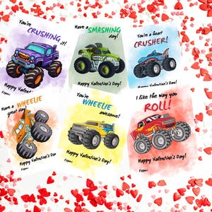 Monster Truck Valentine&#39;s Cards