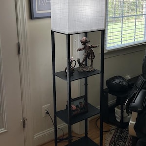Wooden Floor Lamp with Shelves | Modern Floor Lamp | Corner Shelf Lamp | Lamp With Storage | Farmhouse Floor Lamp | Tall Floor Lamp