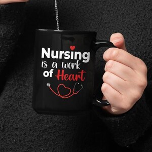 Nursing Mug, Nurse Gift, Healthcare Worker Mug, Coffee Cup, Nurse Appreciation, Nursing Student Gift, Black Mug 11oz 15oz, Gift For nurses