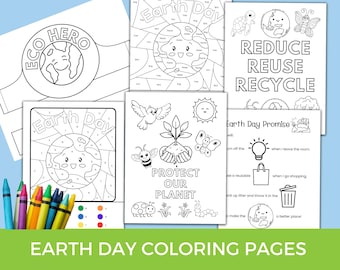 Earth Day Coloring Pages | Earth Day Activities, Craft, Color By Code | Preschool, Classroom, Day Care, Home School Activity