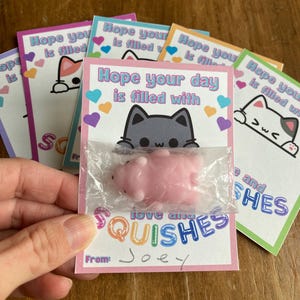 Squishy Valentinstag Printable | Mochi Valentinstag | Klasse Valentinsgruß | Niedliche Katzen-Valentinstag-Karte | Nichts Süßes Valentinstag | Kawaii-Valentinstag