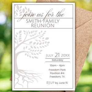 EDITABLE Family Reunion Tree Invitation Template with QR Code | Family Reunion Flyer | Family Reunion Invite Announcement | Instant Download