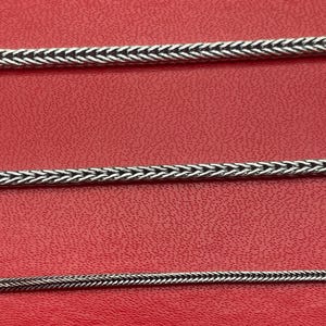 925 Sterling Silver Chain, Foxtail Chain Necklace, Oxidized Chain, Wheat Bali Chain, Chain For Pendant, Gift for Birthday, Minimalist Chain