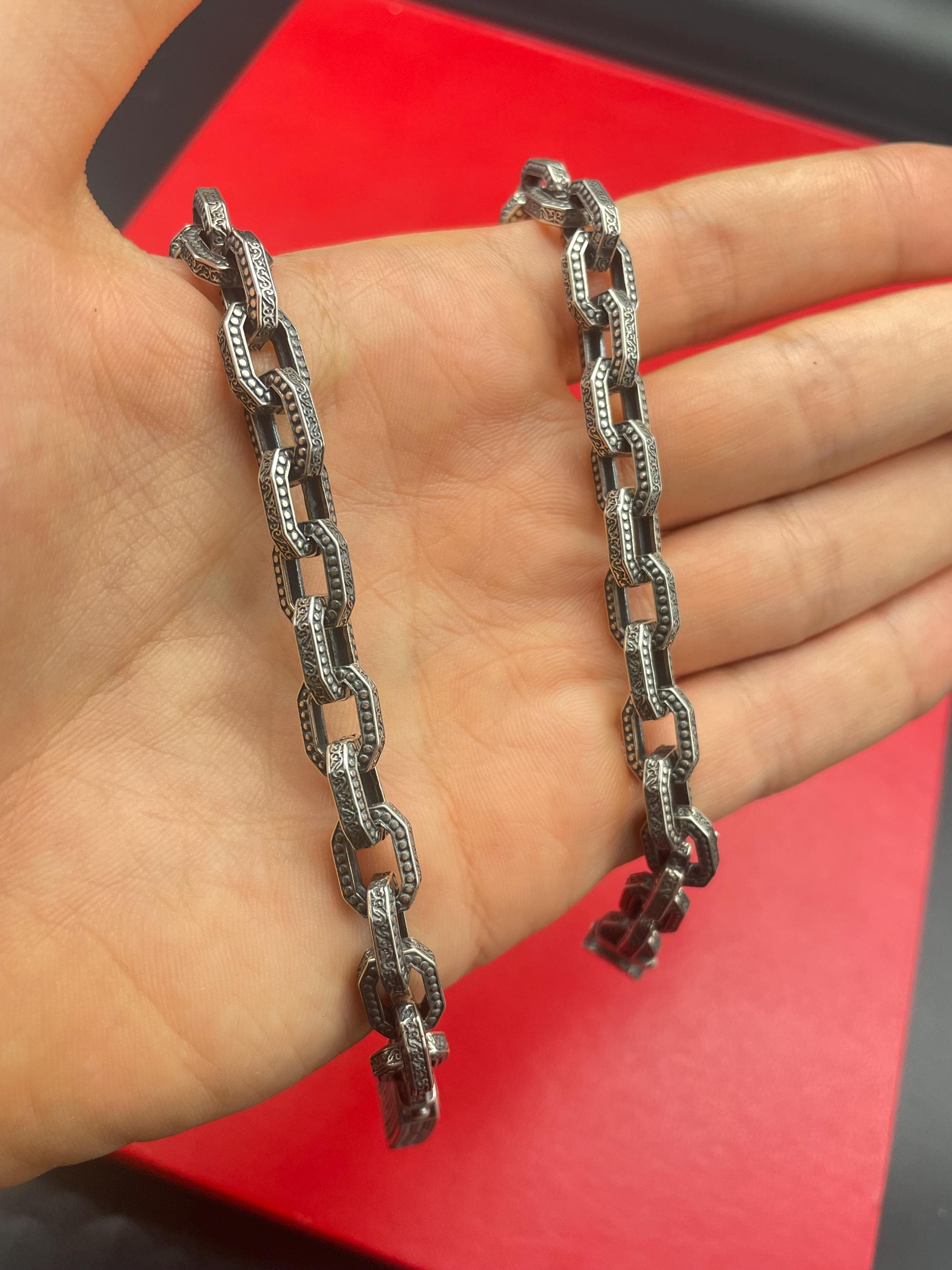 925 Sterling Silver Cable Link Chain, Thick Chain Necklace, Men
