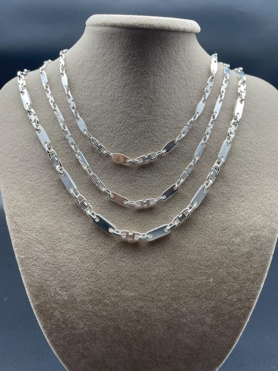 925 Sterling Silver Valter Solid Chain Necklace, Gift for Birthday