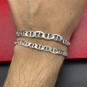 925 Sterling Silver Anchor Chain Bracelet, Flat Anchor Silver Chain, Men Silver Bracelet, Birthday Gift Chain, 925 Stamped Silver Bracelet