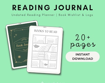 READING JOURNAL PAKET - Druckbare Journal Seiten - Digitale Planer Seiten - Vorteilspaket - 20 Seiten
