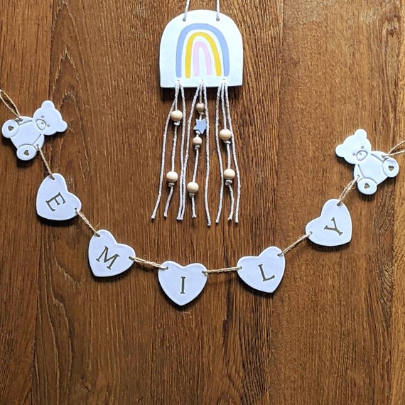 Personalised Children’s Name Garland – Handmade Nursery & Bedroom Decor, Housewarming Gift, Christmas gift