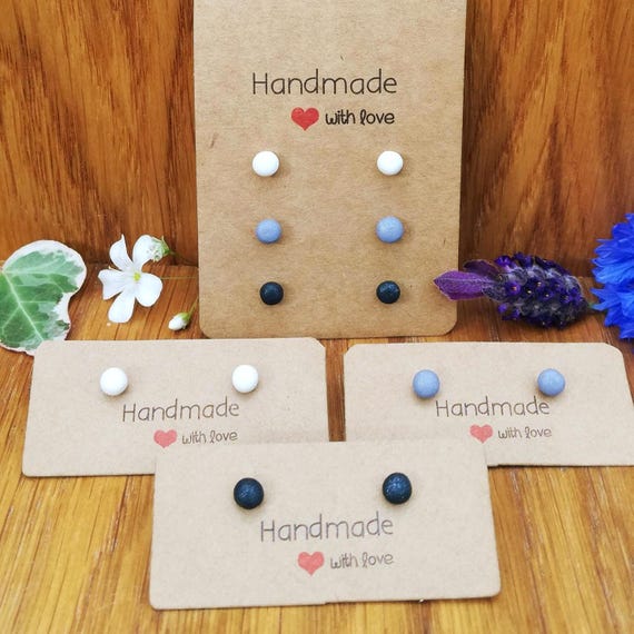 Tiny Handmade Round‑Ball Stud Earrings – Classic Everyday Pair