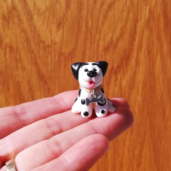 Handcrafted Polymer Clay Dalmatian Dog Figurine - Keepsake for Dog Lovers