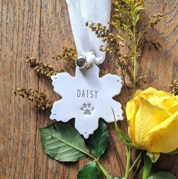 Personalised Pet Snowflake Ornament, Handmade Christmas Tree Decoration, Pet Keepsake