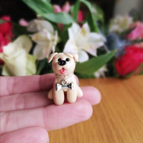 Handcrafted Polymer Clay Labrador Figurine: Unique Dog Lover Gift