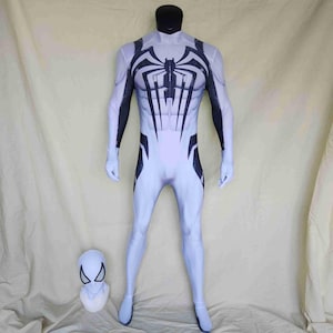 Spider-Man 2 Anti Venom bodysuit White Cosplay Costume Man Suit