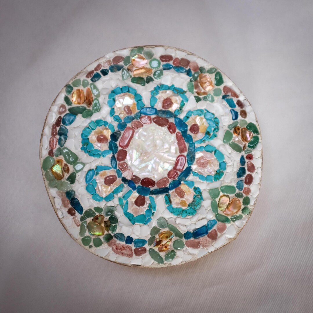 Handmade Original Mozaic Artwork Mandala Created From Mini Gemstones ...