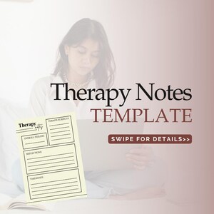 Therapy Notes Template | Minimalist Progress Note PDF | Therapy Session Reflections & Takeaways | Digital Mental Health Tool