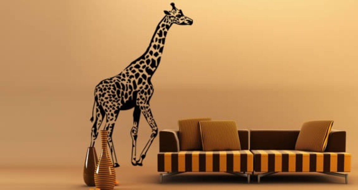 Giraffe wall decals Etsy