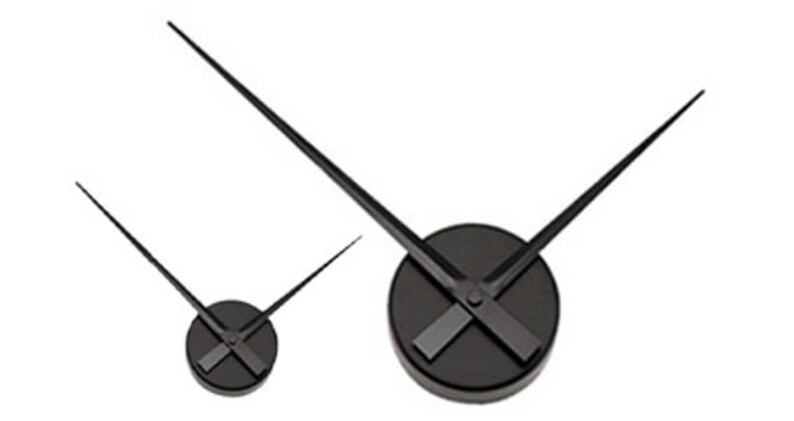 Large Sleek Black Wall Clock Hands Only