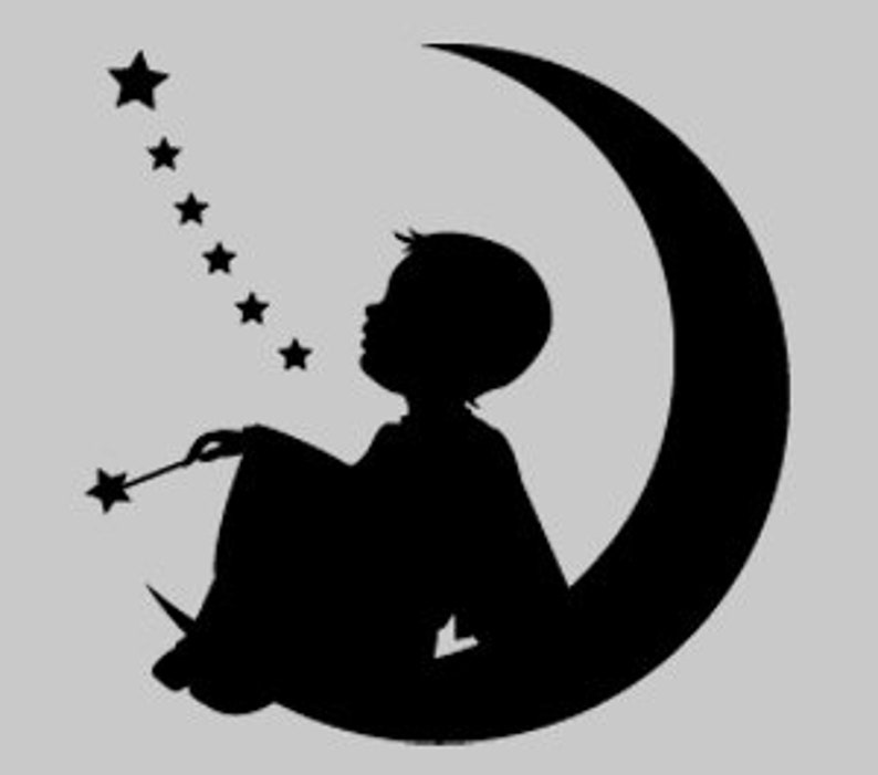 Moon Boy Removable Wall Decal 22x 22