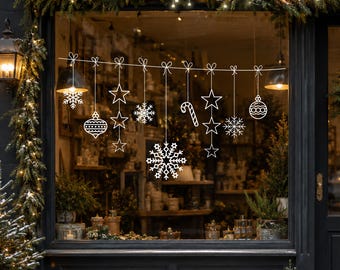 Window art template Christmas Ornaments Garland for window decoration
