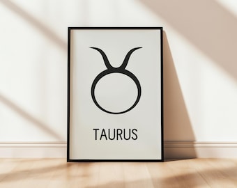 Taurus Wall Art, Aries Zodiac Print, Astrology Gifts, Aries Art, Zodiac Wall Art, Zodiac Printable, Zodiac Gift, Instant Download