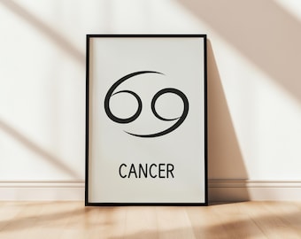 Cancer Wall Art, Aries Zodiac Print, Astrology Gifts, Aries Art, Zodiac Wall Art, Zodiac Printable, Zodiac Gift, Instant Download