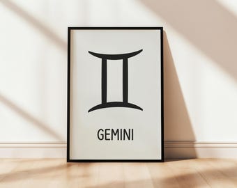 Gemini Wall Art, Aries Zodiac Print, Astrology Gifts, Aries Art, Zodiac Wall Art, Zodiac Printable, Zodiac Gift, Instant Download