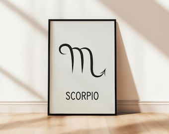 Scorpio Wall Art, Aries Zodiac Print, Astrology Gifts, Aries Art, Zodiac Wall Art, Zodiac Printable, Zodiac Gift, Instant Download