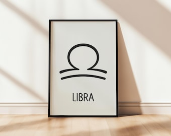 Libra Wall Art, Aries Zodiac Print, Astrology Gifts, Aries Art, Zodiac Wall Art, Zodiac Printable, Zodiac Gift, Instant Download