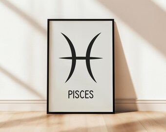 Pisces Wall Art, Aries Zodiac Print, Astrology Gifts, Aries Art, Zodiac Wall Art, Zodiac Printable, Zodiac Gift, Instant Download
