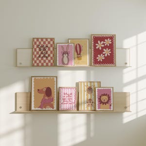 Conjunto de arte mural infantil con temática de fantasía: 8 impresiones digitales de descarga inmediata. Pósteres retro y de animales adorables. Decoración estética para habitación infantil. Descarga instantánea.