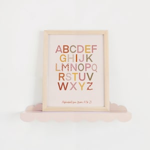 Art mural alphabet coloré - affiche abc imprimable pour chambre d'enfant, décoration de chambre d'enfant, impression murale éducative, téléchargement numérique