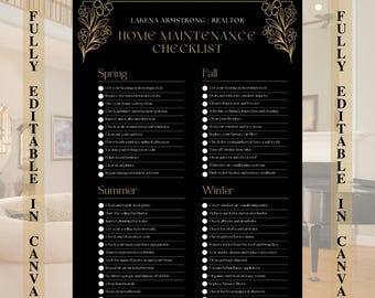 Home Maintenance Checklist • Printable Home Maintenance Planner • Editable Digital Checklist • Home Care • House Maintenance Tracker