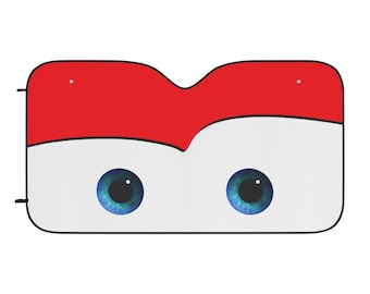 Cartoon Eyes Car Sun Shade | Windshield Cover with Blue Eyes