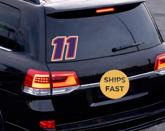 Number 11 Racing Sticker | Waterproof Vinyl Decal, Motorsport Graphics (Kiss-Cut)
