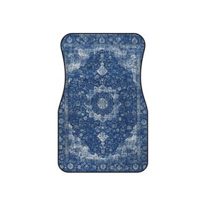 Blue Oriental Rug Car Floor Mats, Personalized Interior Decor, Custom Design, Set of 4 image 10