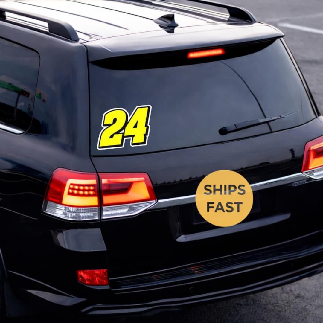 Number 24 Racing Sticker | Waterproof Uv-resistant Vinyl Decal - Etsy