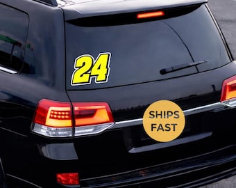 Number 24 Racing Sticker | Waterproof UV-Resistant Vinyl Decal