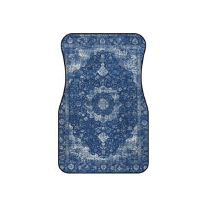 Blue Oriental Rug Car Floor Mats, Personalized Interior Decor, Custom Design, Set of 4 image 9