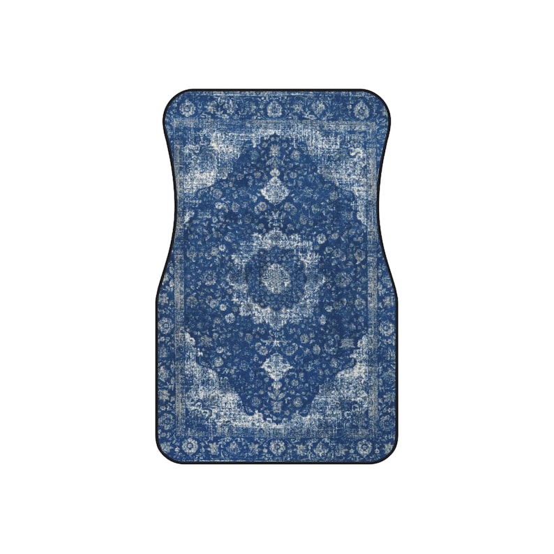 Blue Oriental Rug Car Floor Mats, Personalized Interior Decor, Custom Design, Set of 4 image 9