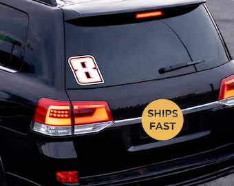 Number 8 Racing Sticker | Waterproof Vinyl Decal, UV-Resistant Motorsport Graphic