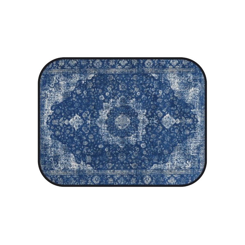 Blue Oriental Rug Car Floor Mats, Personalized Interior Decor, Custom Design, Set of 4 image 11