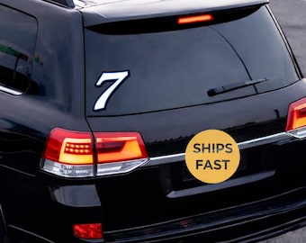 Number 7 Racing Sticker | Waterproof Vinyl Car Decal, Motorsport Graphics